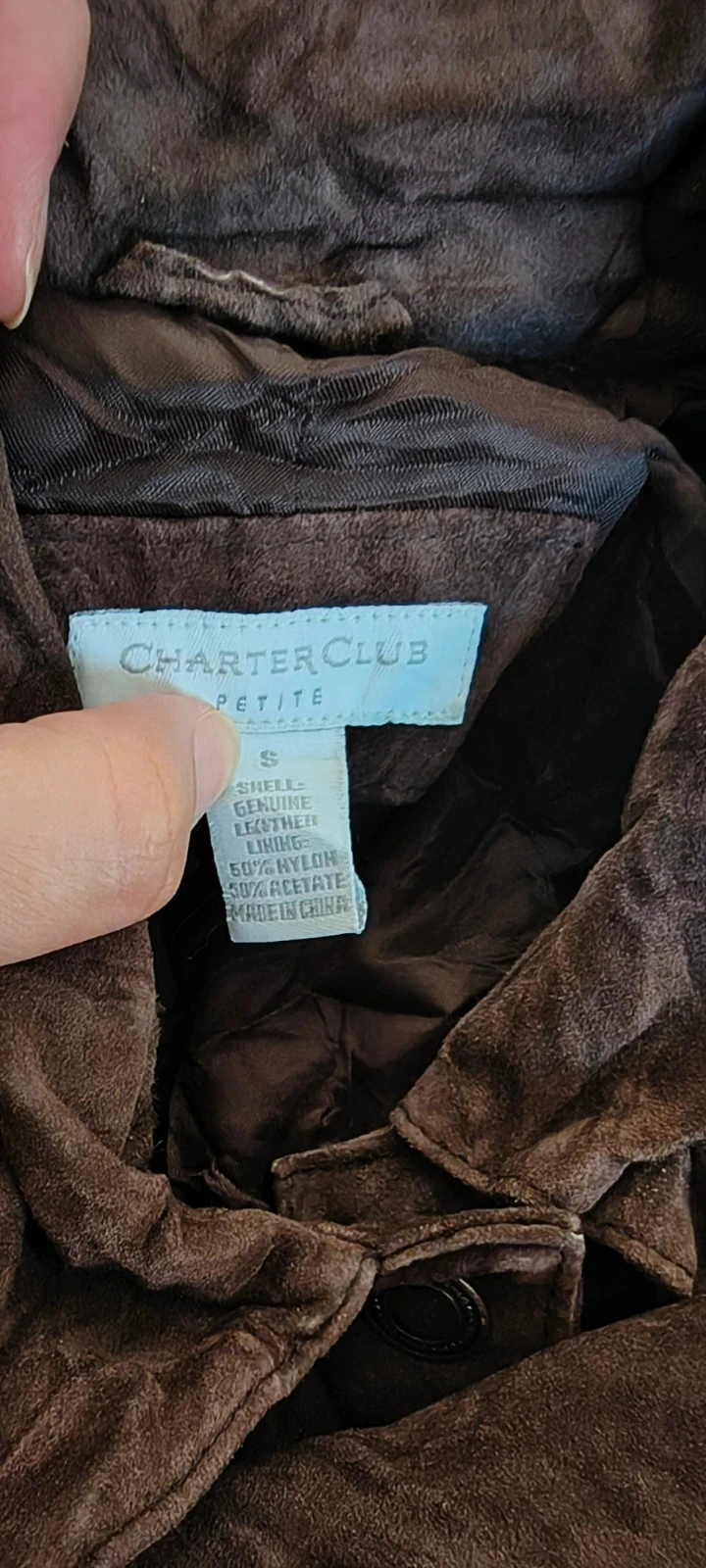 🤎 Charter Club Petite Suède-Look Casaco Feminino Tamanho S - Robusto e Atemporal – photo 8